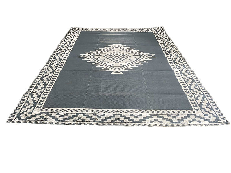 INDIGO AZTEC - Light Beige & Indigo (Large)