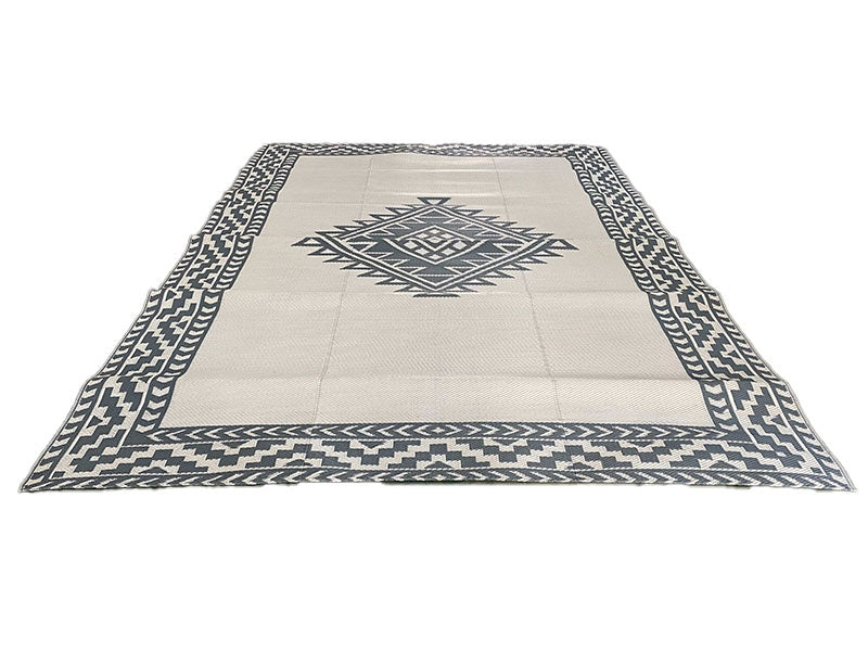 INDIGO AZTEC - Light Beige & Indigo (Large)