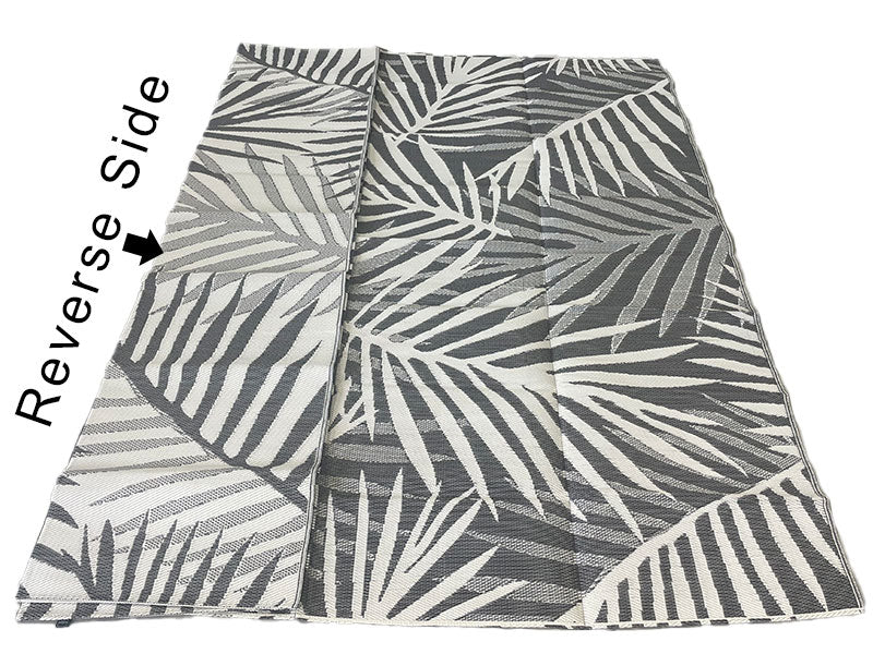PALM FRONDS - Dark Grey, Light Grey & White (Medium)